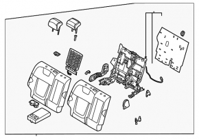 Rear row of seats, upper right part, Hyundai Tucson 22-24, black cloth