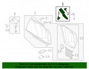 Right rear window trim for Porsche Macan 15-18, rear gray, achatgrau, under the speaker