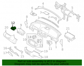 Left front air vent deflector for Kia Sorento 16-20, silver trim