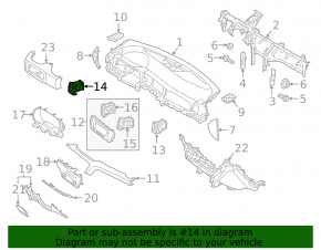 Front air vent deflector driver's left Kia Sportage 17-19 gray with black