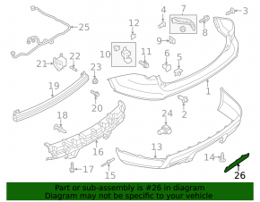Reflector rear right Ford Explorer 11-15 prerest