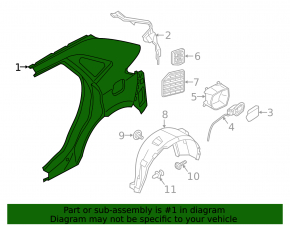 Lincoln MKX 16-18 rear left quarter wing