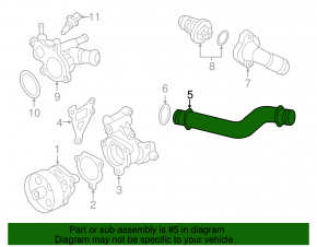 Cooling pipe metal Nissan Altima 13-18