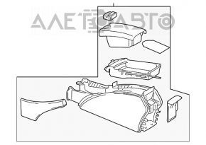 Mercedes W211 central console black, bare