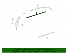 Door-glass molding, central rear right, Mercedes W221