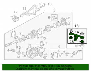 Rear differential bracket for Honda HR-V 16-22 rear