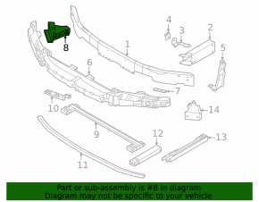 Right front bumper lower reinforcement rear fang bracket BMW X2 F39 18-23