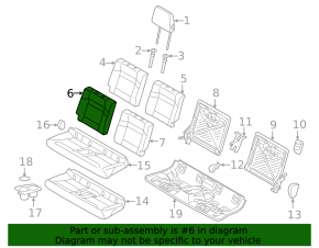 Rear seat cover 2nd row upper part BMW i3 14-18 combined gray, cloth, blue stitching, 2 parts