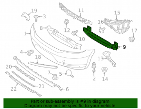 Rear Bumper Reinforcement VW Beetle 12-19