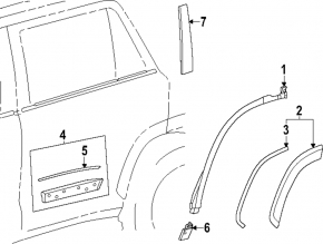 Lower rear left door trim for Toyota Land Cruiser 24-26