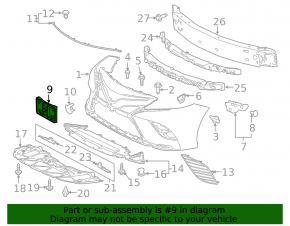 Toyota Camry 18-24 SE/XSE Front Bumper License Plate