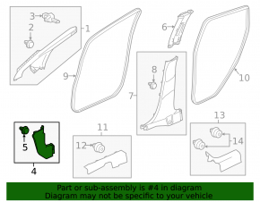 Front pillar trim lower right Honda HR-V 16-22 black