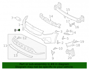 Kia Forte 19-21 FPS Front Bumper Tow Hook Cap