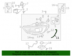 Front left headlight seal for Audi A3 8V 17-20