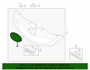 Element of radiator grill grill Subaru Impreza WRX GH 08-14