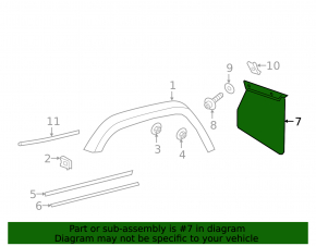 Mudguard front left G-class W463 G550 19-24 type 1