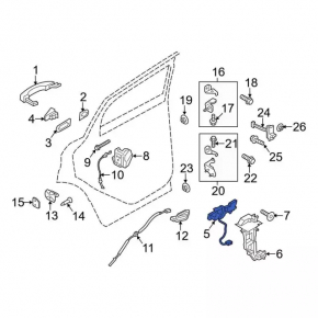 Ford Focus mk3 11-18 keyless front left door handle mechanism, broken