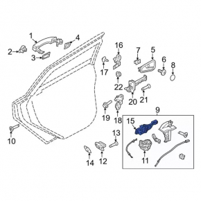 Ford Focus mk3 11-18 keyless front left door handle mechanism, broken