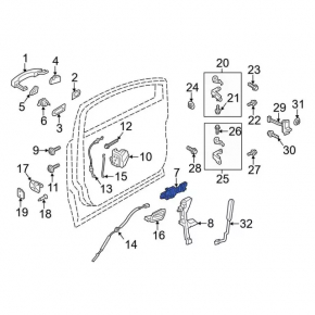 Ford Focus mk3 11-18 keyless front left door handle mechanism, broken