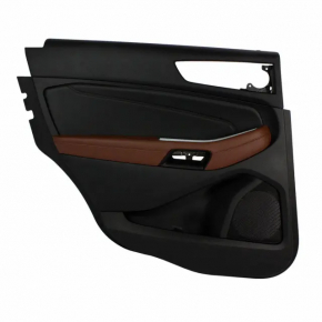 Door trim card rear left Ford Edge 15-18 black leather, titanium, white stitching, butts