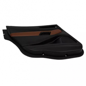 Door trim card rear left Ford Edge 15-18 black leather, titanium, white stitching, butts