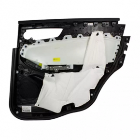 Door trim card rear left Ford Edge 15-18 black leather, titanium, white stitching, butts