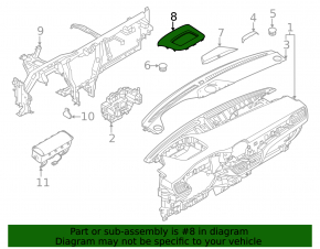 Black dashboard trim for the Ford Escape MK4 20-22