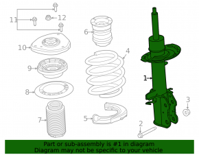 Lincoln Corsair 20-26 front right shock absorber