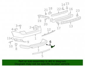VW Jetta 05-10 rear bumper tow hook cap