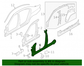 Body pillar central right BMW 7 G12 16-22