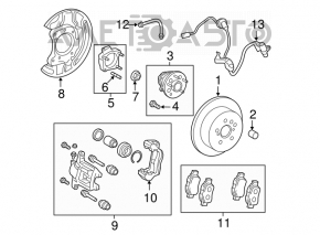 Rear right caliper assembly for Toyota Sienna 11-16