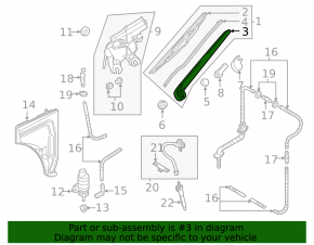Rear wiper arm Audi Q7 16-