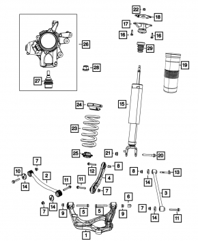 Rear left transverse control arm Jeep Grand Cherokee WK2 11-21