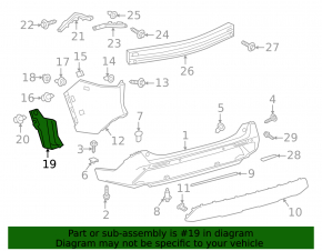 Rear bumper mount lower right Toyota Rav4 19 - mount torn