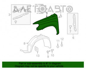 Front right wing Toyota Highlander 08-10