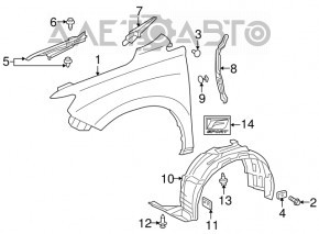Front left wing Lexus RX350 RX450h 10-15 TW