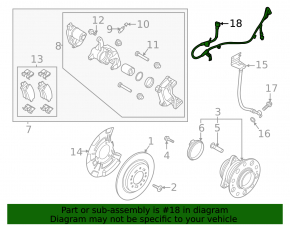 Rear right ABS sensor wire for Kia Sorento 21-25 HEV FWD