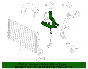 Right central intercooler pipe for Audi A3 22-26