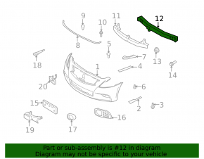 Infiniti G25 G35 G37 4d 06-15 Front Bumper Reinforcement