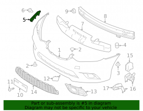 Front bumper mount, right fender, Nissan Sentra 16-19 rest.