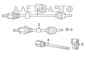 Drive axle shaft front right Fiat 500 12-17 manual transmission