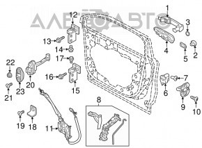 Plug outer handle front left Fiat 500X 16-18 chrome