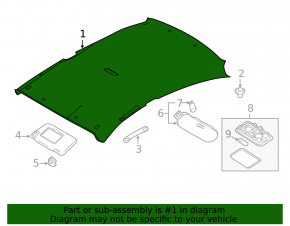 Headlining Nissan Versa Note 13-16 without sunroof
