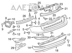 Lower left rear bumper bracket for VW Touareg 11-17
