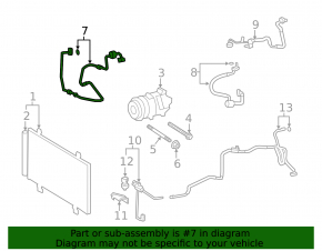 Lexus LS460 07-17 Air Conditioning Condenser-Compressor Pipe