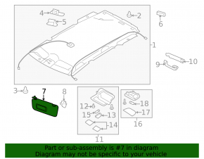 Left Subaru Forester 14-16 SJ visor, gray, large, without hook