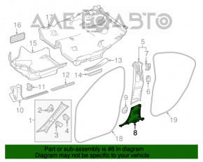 Center pillar trim lower left Mercedes CLA 14-19 black scratches