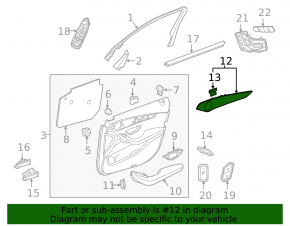 Door trim panel (card) for the front left Mercedes GLC 16-22, linden wood, with backlight, with speaker grille, scratches