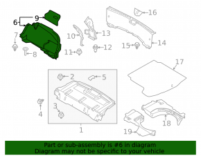 Right arch trim Mazda 3 19-4d black, Mexico built