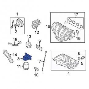 Lincoln MKZ 13-20 hybrid oil filter housing